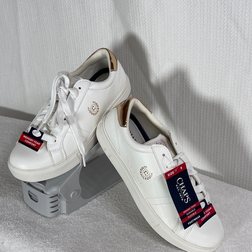 Chaps White and Gold Women Sneakers